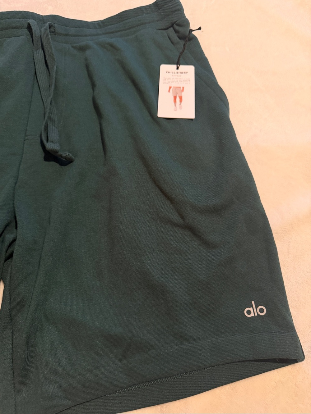 ALO Yoga Men's Deep Teal Athletic Drawstring Shorts - Picture 8 of 9